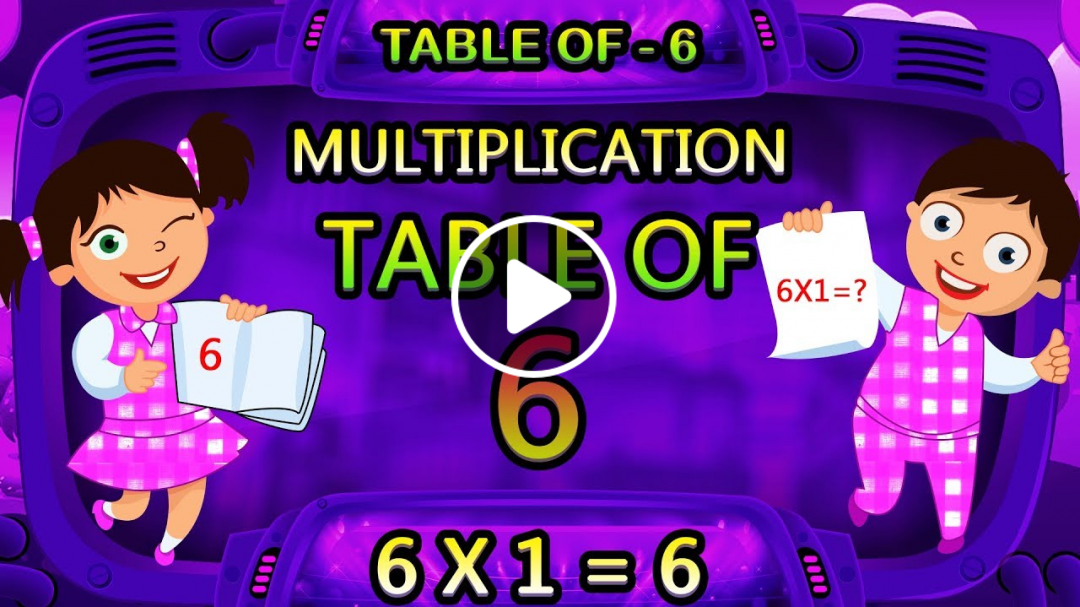 Table of 6 Learn 6 Multiplication Maths Time Tables – 6 Table Of Six KidsTvSirukathaigal