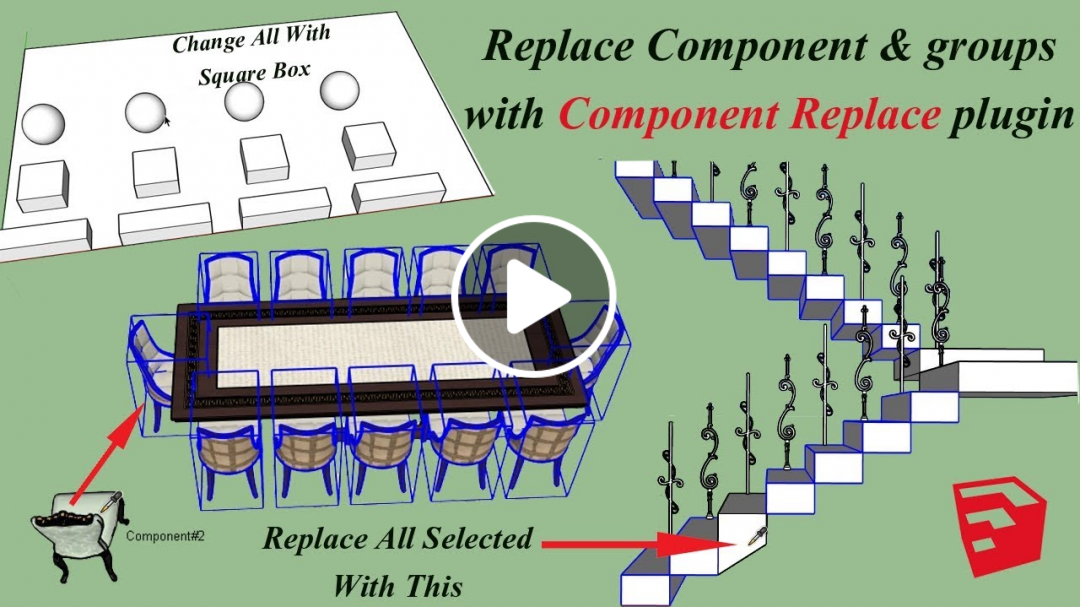 Component Replacer Plugin For Sketchup | Replace Component & groups with Component Replace plugin