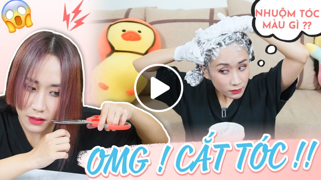 NỔI HỨNG (LẠI) TỰ CẮT TÓC HIME + NHUỘM TÓC TẠI NHÀ | HAIR MAKEOVER AT HOME | HƯƠNG WITCH