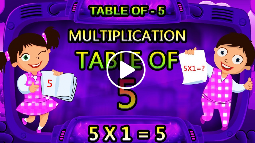 Table of 5 Learn 5 Multiplication Maths Time Tables – 5 Table Of Four KidsTvSirukathaigal