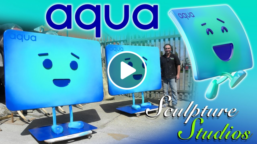 Giant Aqua Credit Card Characters By Sculpture Studios