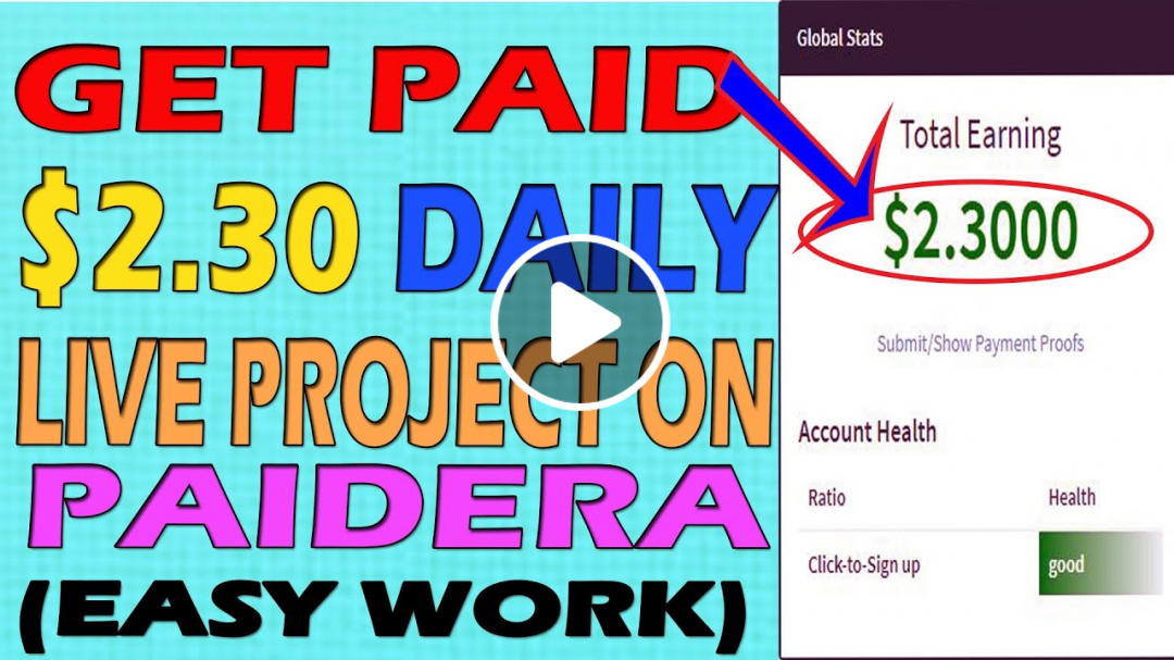 Paidera.com live payment proof I online job payment proof paypal earnings