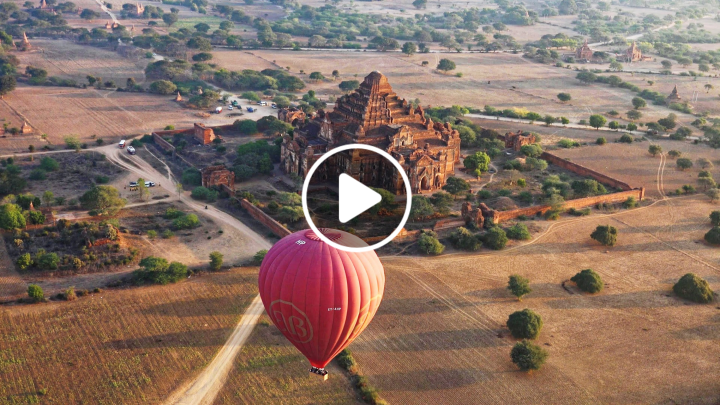 Balloon Flight Over Bagan, Myanmar in 4K (Ultra HD)
