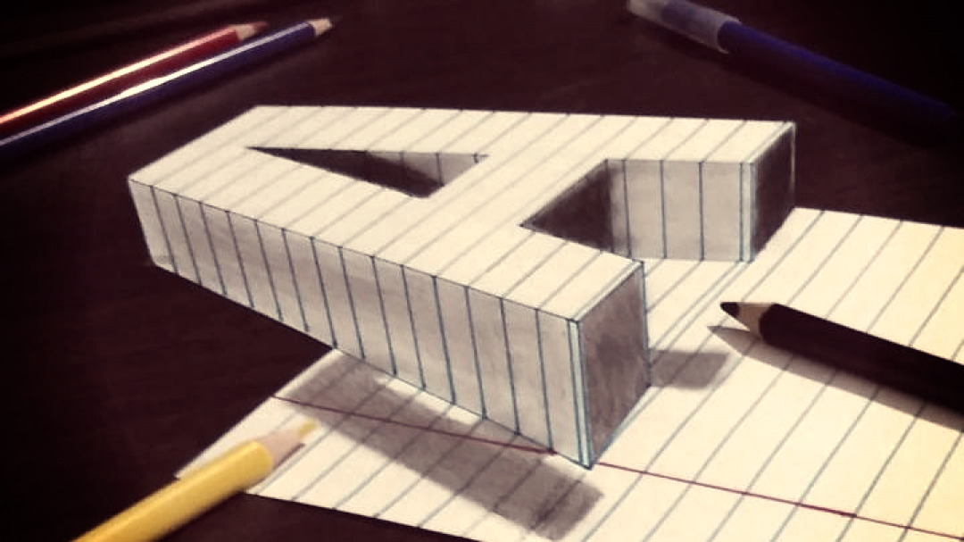 Very Easy!! How To Drawing 3D Floating Letter "A" #2 - Anamorphic Illusion - 3D Trick Art on paper